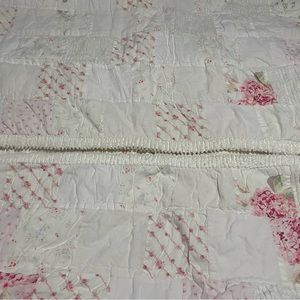 Simply Shabby Chic White and Pink Patchwork Quilt